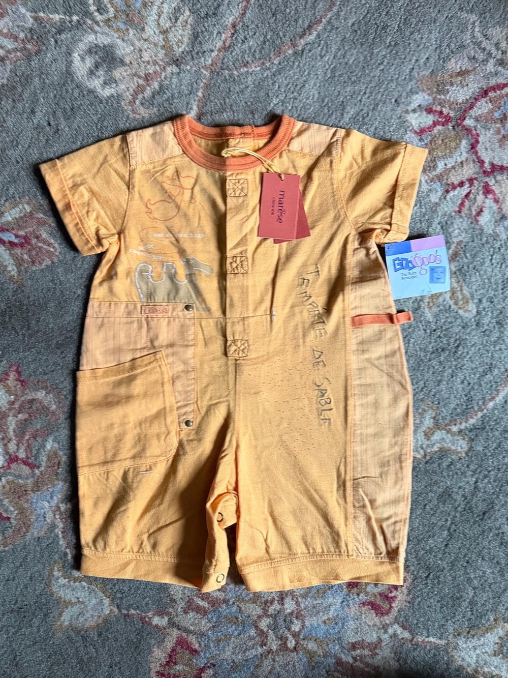 NWT 18 month Short Sleeve Orange Romper